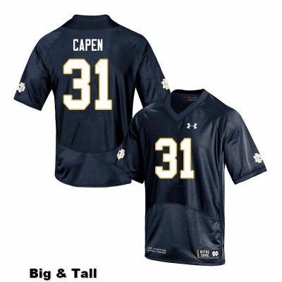 Notre Dame Fighting Irish Men's Cole Capen #31 Navy Under Armour Authentic Stitched Big & Tall College NCAA Football Jersey KNQ0799PT